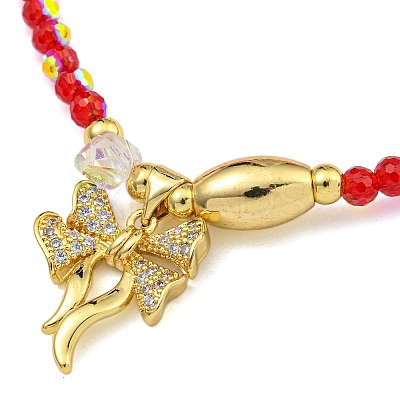 Rack Plating Brass and Glass Stretch Bracelets BJEW-B106-04G-04-1