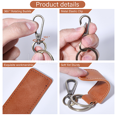 6Pcs 6 Colors Alloy Keychain HJEW-GL0001-18-1