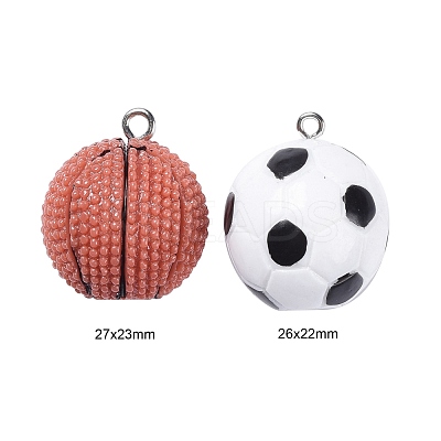 16Pcs 2 Colors Opaque Resin Pendants RESI-LS0001-03P-1