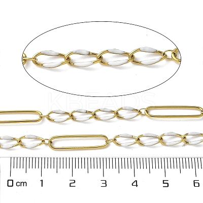 304 Stainless Steel Enamel Figaro Chains CHS-U003-02G-06-1
