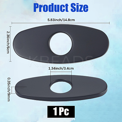 Oval Stainless Steel Faucet Hole Covers STAS-WH20001-18A-EB-1