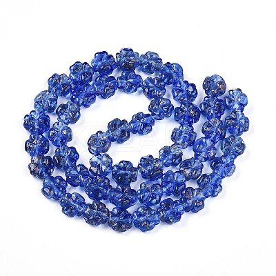 Luminous Handmade Gold Foil Glass Beads Strands FOIL-N029-01H-1