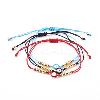Adjustable Nylon Thread Braided Bead Bracelets BJEW-JB05997-1
