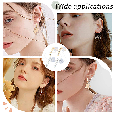 40Pcs 2 Colors Brass Stud Earring Findings KK-BBC0002-80-1