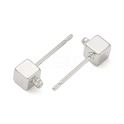 SHEGRACE Brass Cube Stud Earring Findings XGR0106P-121P-1