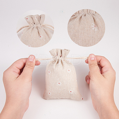 Polycotton(Polyester Cotton) Packing Pouches Drawstring Bags LS-X-ABAG-T004-10x14-01-1