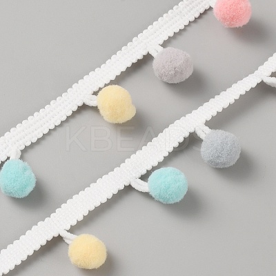 Macaron Color Polyester Pom Pom Ball Decorative Ribbons OCOR-WH0090-61A-1