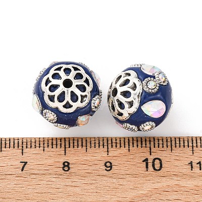 Handmade Resin Indonesia Round Beads IPDL-P005-07AS-02-1