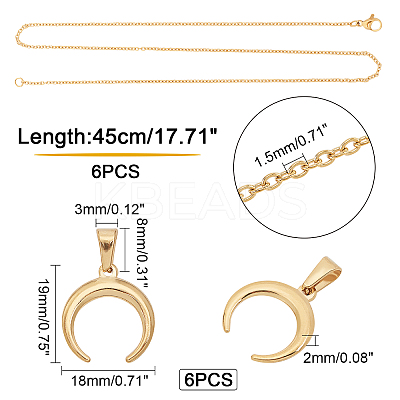 DIY 304 Stainless Steel Pendant Necklace Making Kits DIY-UN0002-14G-1