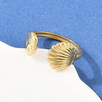 304 Stainless Steel Open Cuff Rings for Women LS-RJEW-A089-01C-G-1