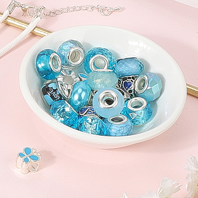 Alloy Rhinestone/Resin European Beads MPDL-SC0001-11B-1