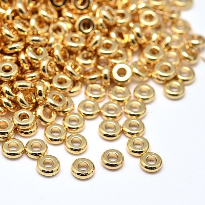 Brass Flat Round Spacer Beads X-KK-M085-A-12G-NR-1