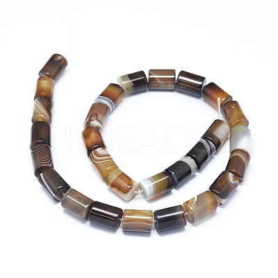 Natural Banded Agate/Striped Agate Beads Strands G-D0005-46-1
