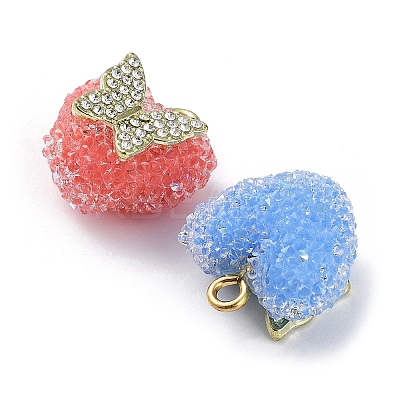 Druzy Resin Pendants RESI-M034-02-1