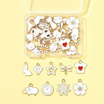 40Pcs 20 Styles Alloy Enamel Pendants ENAM-FS0003-32-1