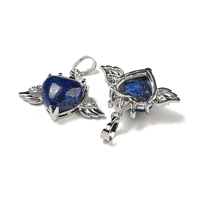 Dyed Natural Lapis Lazuli with Clear Cubic Zirconia Pendants G-G133-02P-20-1