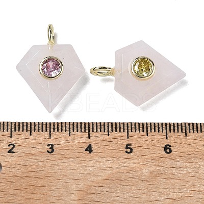 Natural Rose Quartz Faceted Pendants G-F819-03G-07-1
