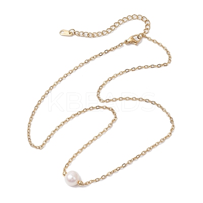 Natural Cultured Freshwater Pearl Pendant Necklaces NJEW-JN05134-01-1