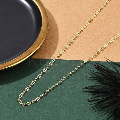 Rack Plating Brass Dapped Chain Necklaces for Women LS-NJEW-H049-04G-1