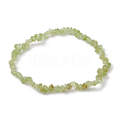 Natural Olive Jade Chips Beaded Stretch Bracelets for Women BJEW-JB10046-02-1