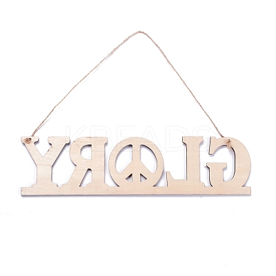 Density Board Wooden Wall Ornament Doorplate Pendants HJEW-C004-20-1