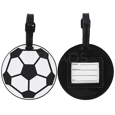 2Pcs Sports Ball Style PVC Luggage Tag AJEW-DJ0004-63A-1