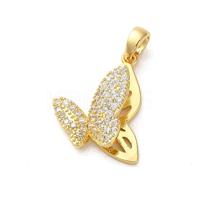 Brass Micro Pave Cubic Zirconia Pendants KK-E105-01G-02-1