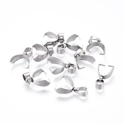 Tarnish Resistant 201 Stainless Steel Pendant Pinch Bails STAS-E437-28P-1