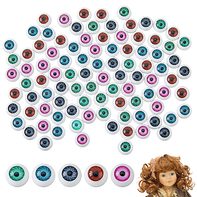 100Pcs 5 Colors Plastic Craft Hollow Eyeballs DIY-DC0002-53-1