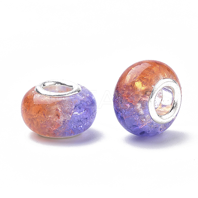 Crackle Resin European Beads RPDL-S013-01C-1