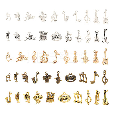 100Pcs 5Colors Tibetan Style Alloy Pendants FIND-TA0006-71-1