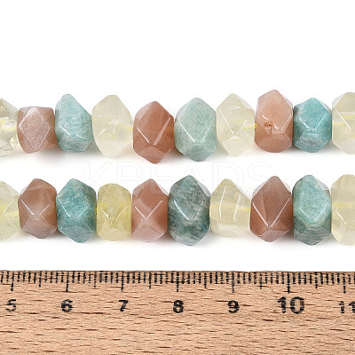 Natural Lemon Quartz & Flower Amazonite & Sunstone Beads Strands G-N358-01A-07-1