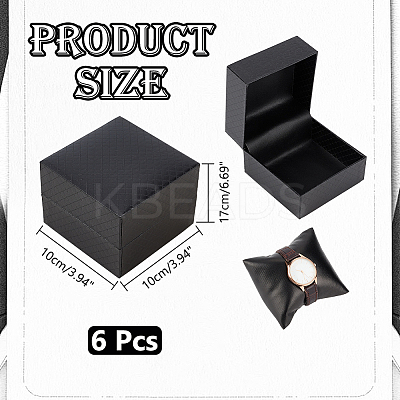 Square Diamond Print Cardboard Jewelry Watch Storage Boxes CON-WH0092-56-1