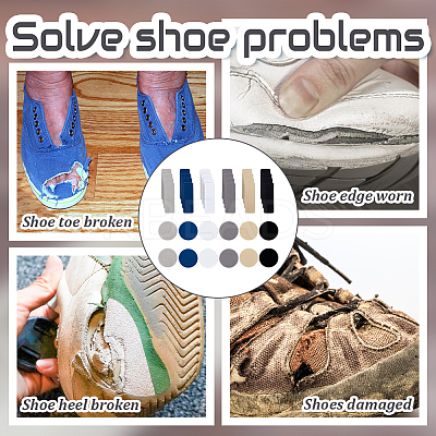 6 Bags 6 Colors 36Pcs Cloth Shoe Heel Repair Patch AJEW-DR0001-96-1