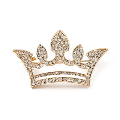 Rhinestone Crown Brooch Pin JEWB-Q030-06G-1