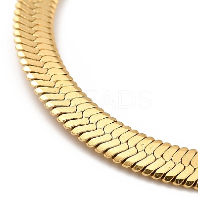 Ion Plating(IP) 304 Stainless Steel Herringbone Chain Bracelet for Men Women BJEW-E058-01D-G-1