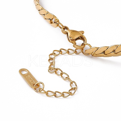304 Stainless Steel Hollow Out Heart Link Bracelet with Cuban Link Chains for Women BJEW-P284-01G-1