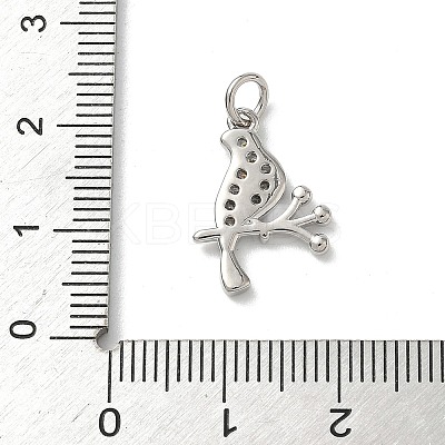 Brass Micro Pave Clear Cubic Zirconia Pendants KK-B155-09P-1