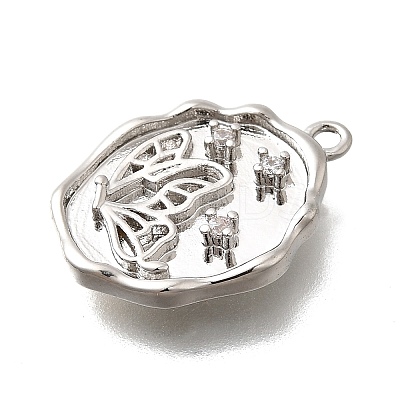 Brass Micro Pave Cubic Zirconia Pendants KK-Q035-16C-P-1