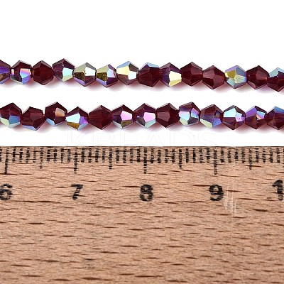 AB Color Plated Transparent Glass Beads Strands GLAA-G127-01-01C-1