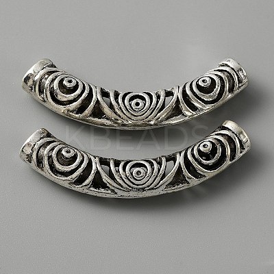 Tibetan Style Alloy Curved Tube Beads FIND-TAC0014-37AS-1