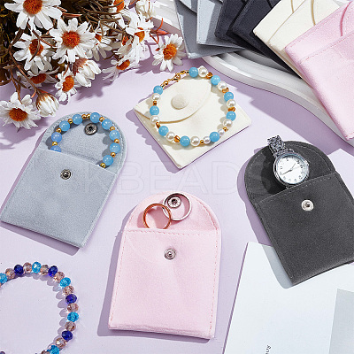 20Pcs 4 Colors Square Velvet Jewelry Bags TP-NB0001-56-1
