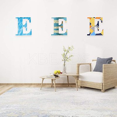 Letter E Shape Unfinished Wood Slices DIY-GA0001-13-1