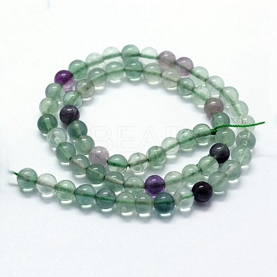 Natural Fluorite Beads Strands G-I199-12-6mm-1