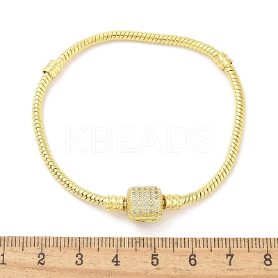 Brass Micro Pave Clear Cubic Zirconia Link Bracelets LS-BJEW-S158-15G-1
