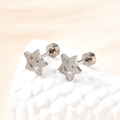 304 Stainless Steel Stud Earrings EJEW-H161-01P-K-1