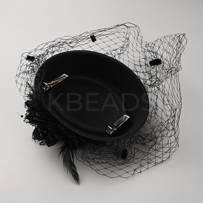 Women's Fascinators Feather Hat for Party Decoration AJEW-WH0650-72-1