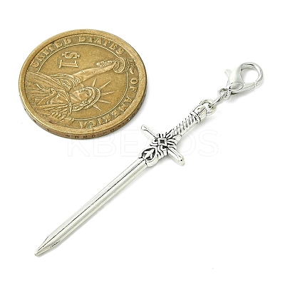 Alloy Sword Big Pendant Decoration X-HJEW-JM02179-1