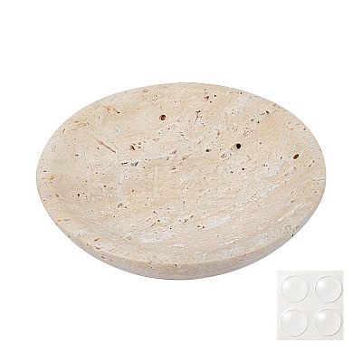 Flat Round Shape Marble Desktop Storage Tray AJEW-WH0348-408-1