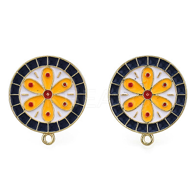Alloy Enamel Stud Earring Findings PALLOY-N155-113-1